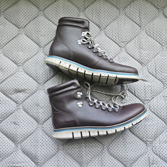 Cole Haan Zerogrand Lace‎ Up Boots Size 9.5 Brown Leather Waterproof C33960 main image 4